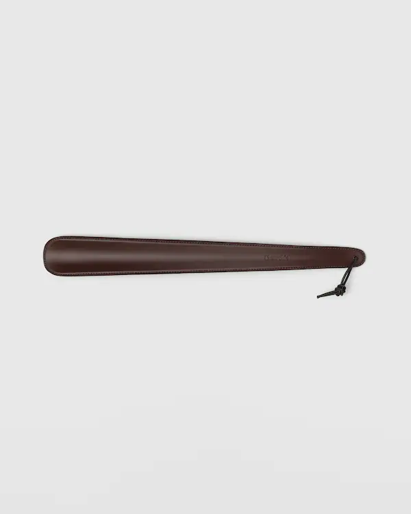 Metal and leather shoe horn Leather-covered Metal Shoe Horn