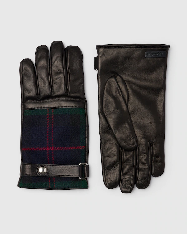 Mens Gloves Nappa and Wool Tartan Men's Gloves
