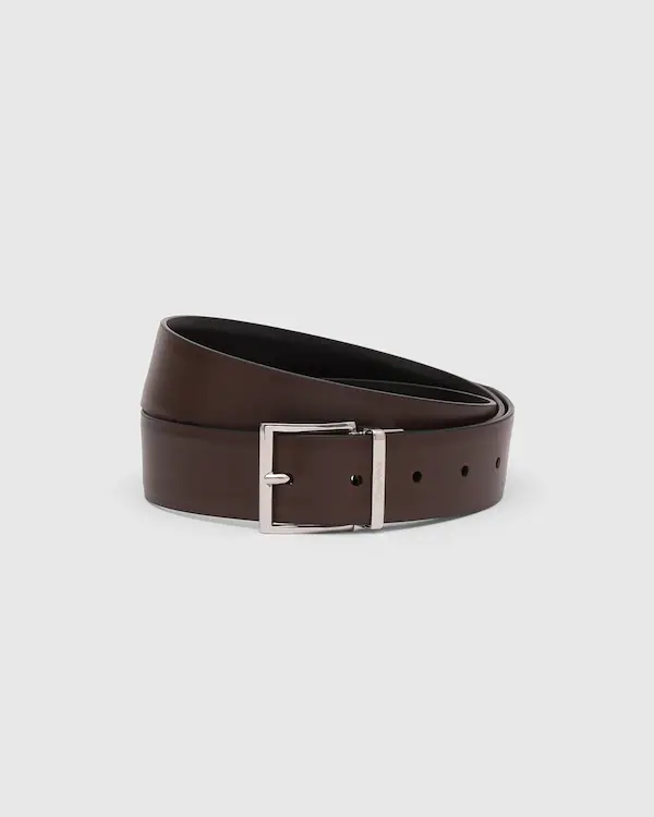 Reversible Facet Buckle Belt Calf Leather